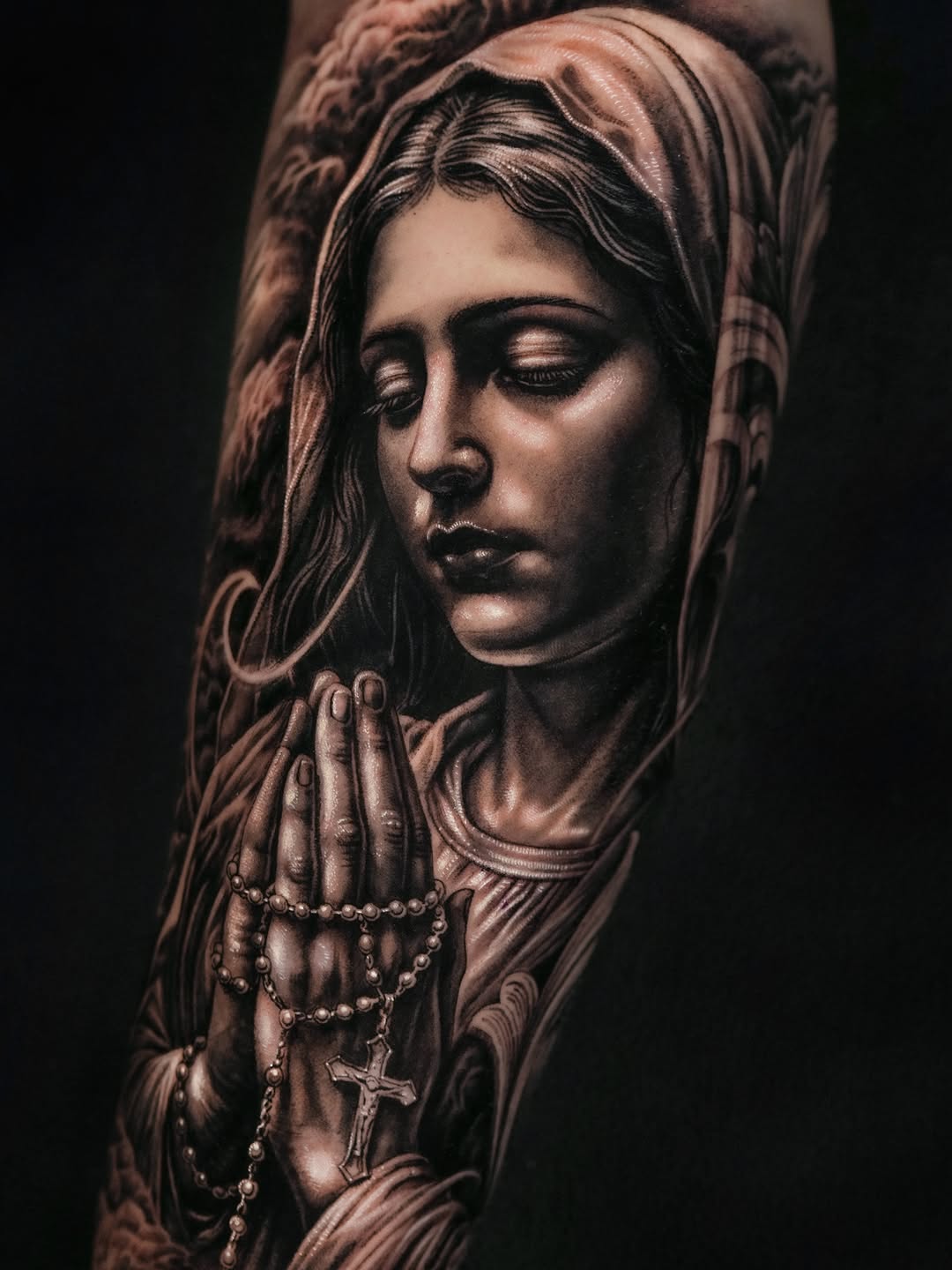 Tattoo by @sumok_tattoo β realism, black_and_grey