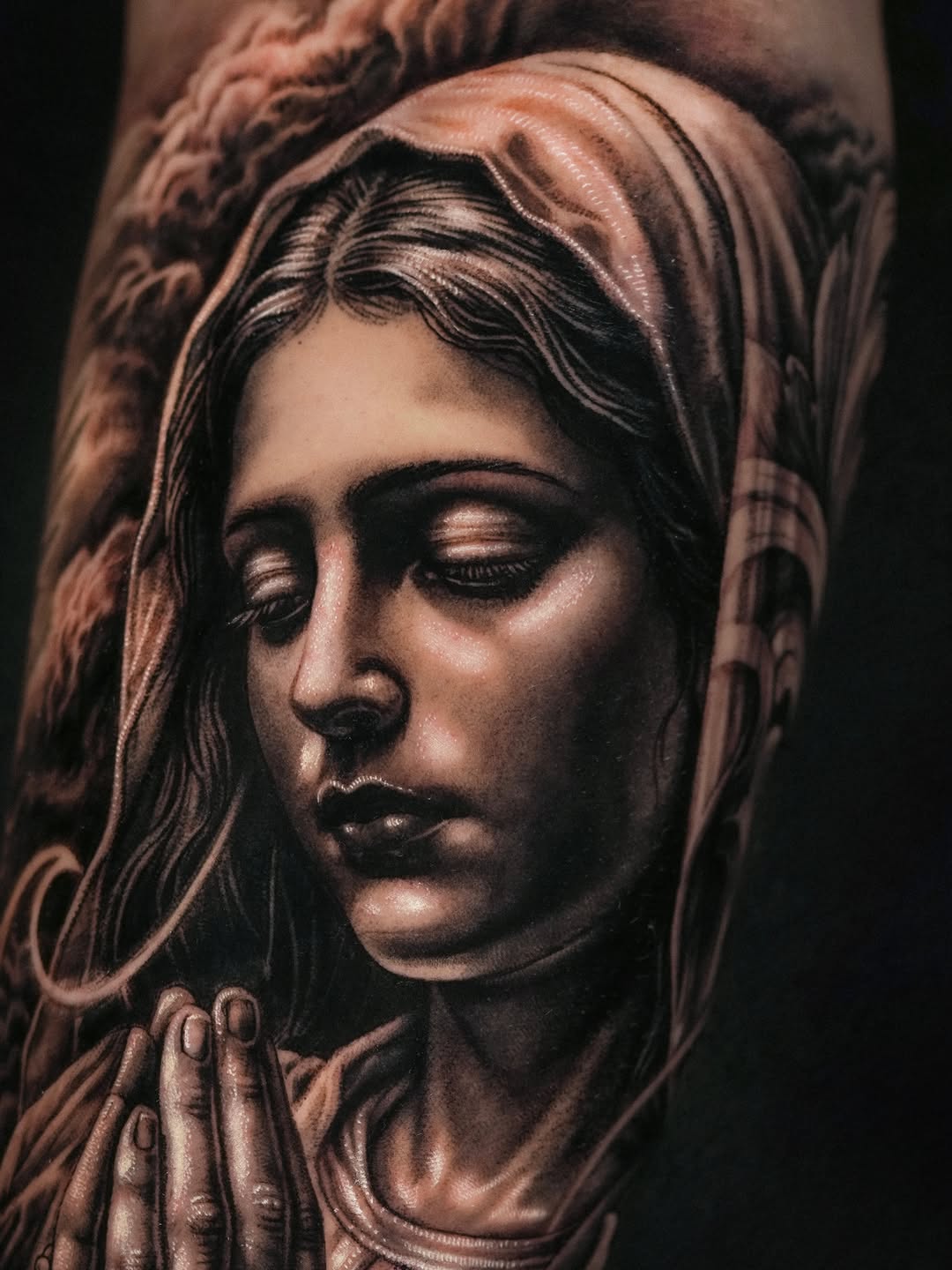 Tattoo by @sumok_tattoo β realism, black_and_grey