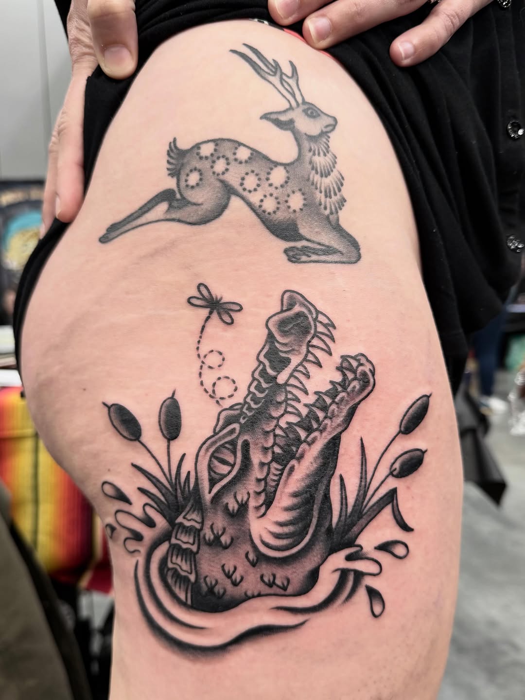 Tattoo by @crookedrain_crookedrain โ black_and_grey, new_school