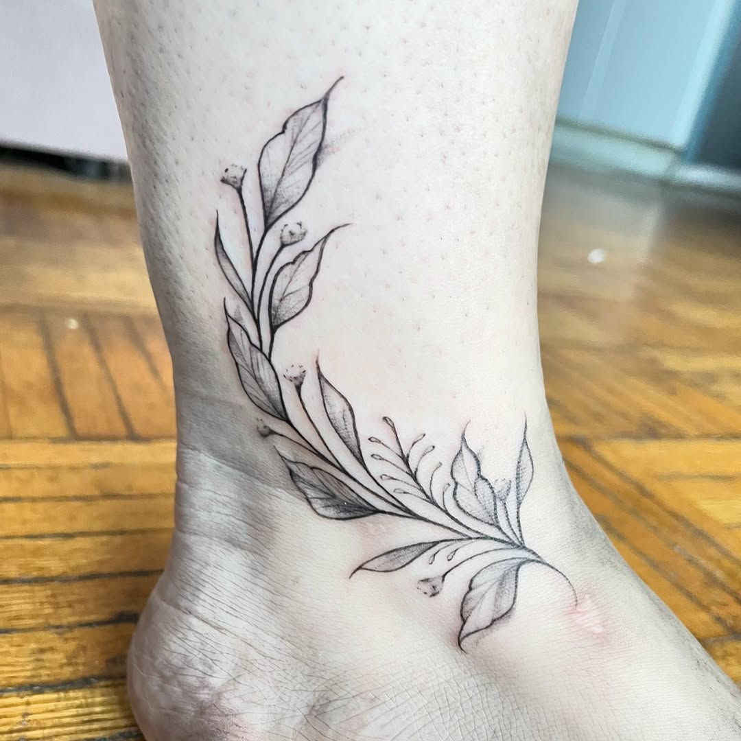 Tattoo by @blaires_art — fine_line, black_and_grey