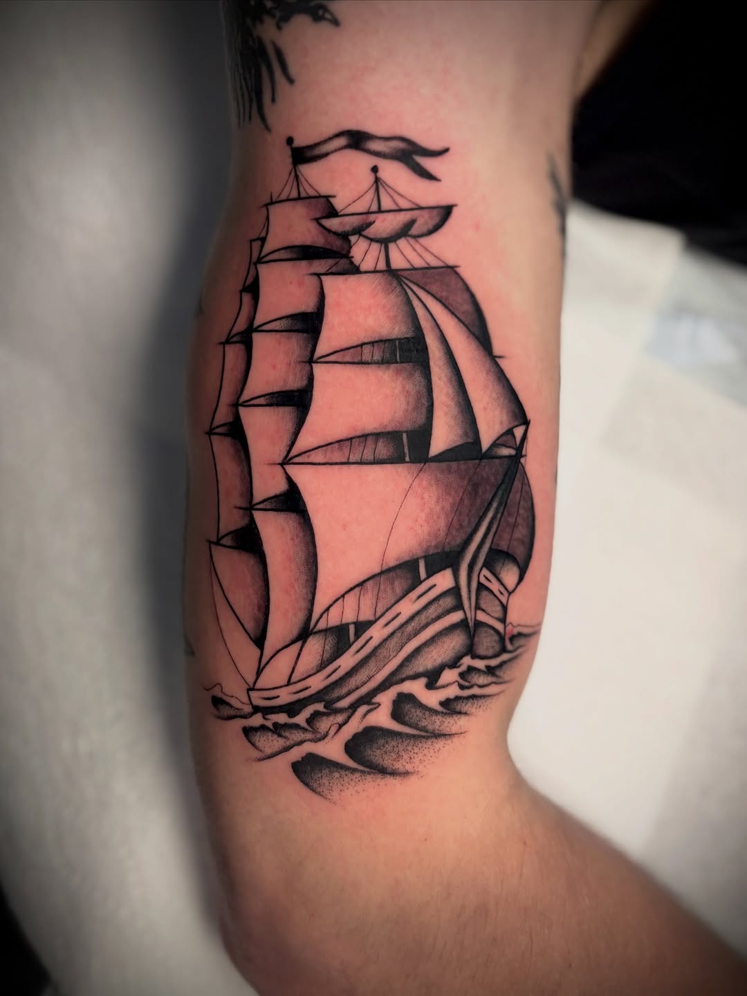 Tattoo by @chris.austin.tattoo — black_and_grey, american_traditional