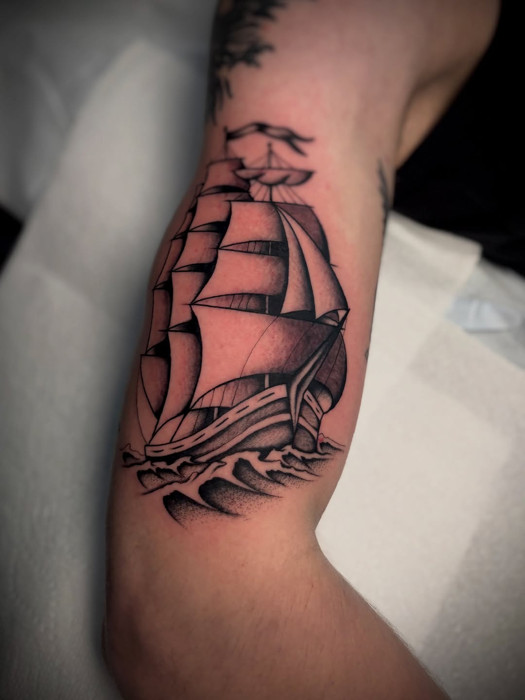 Tattoo by @chris.austin.tattoo — black_and_grey, american_traditional
