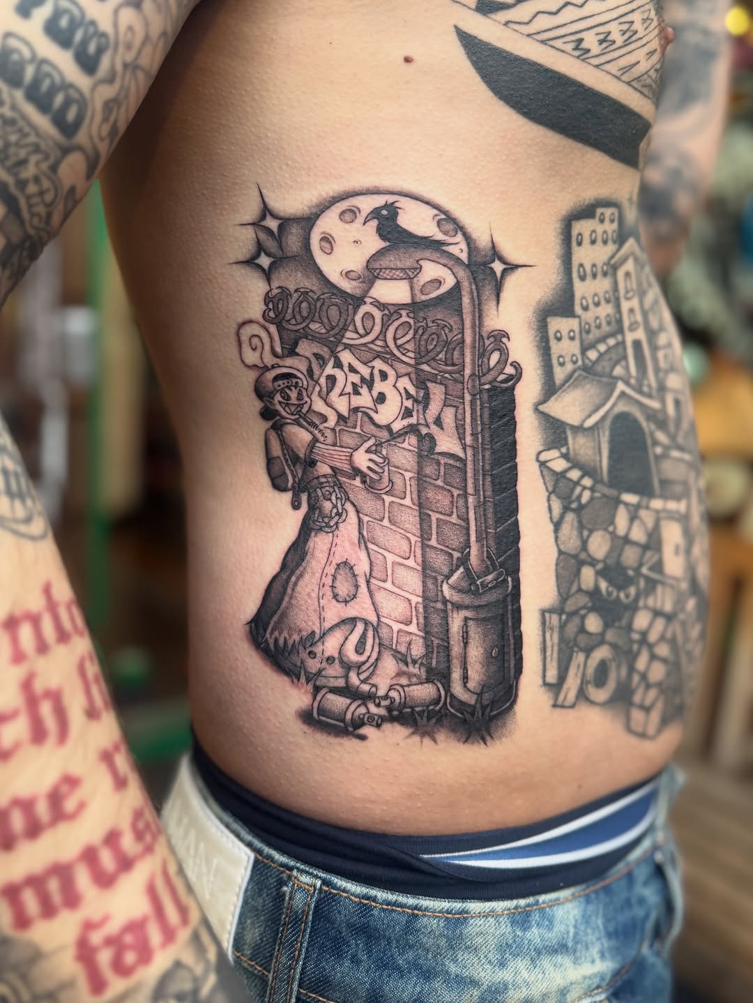 Tattoo by @lilcenzo — new_school, black_and_grey