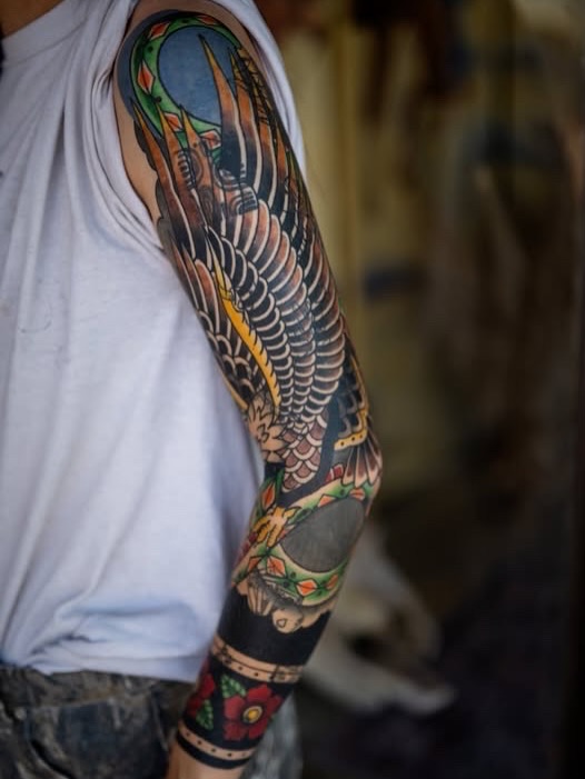 Tattoo by @chelsartistry — japanese_irezumi, american_traditional