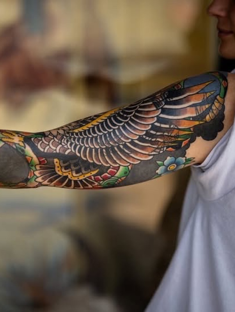 Tattoo by @chelsartistry — japanese_irezumi, american_traditional