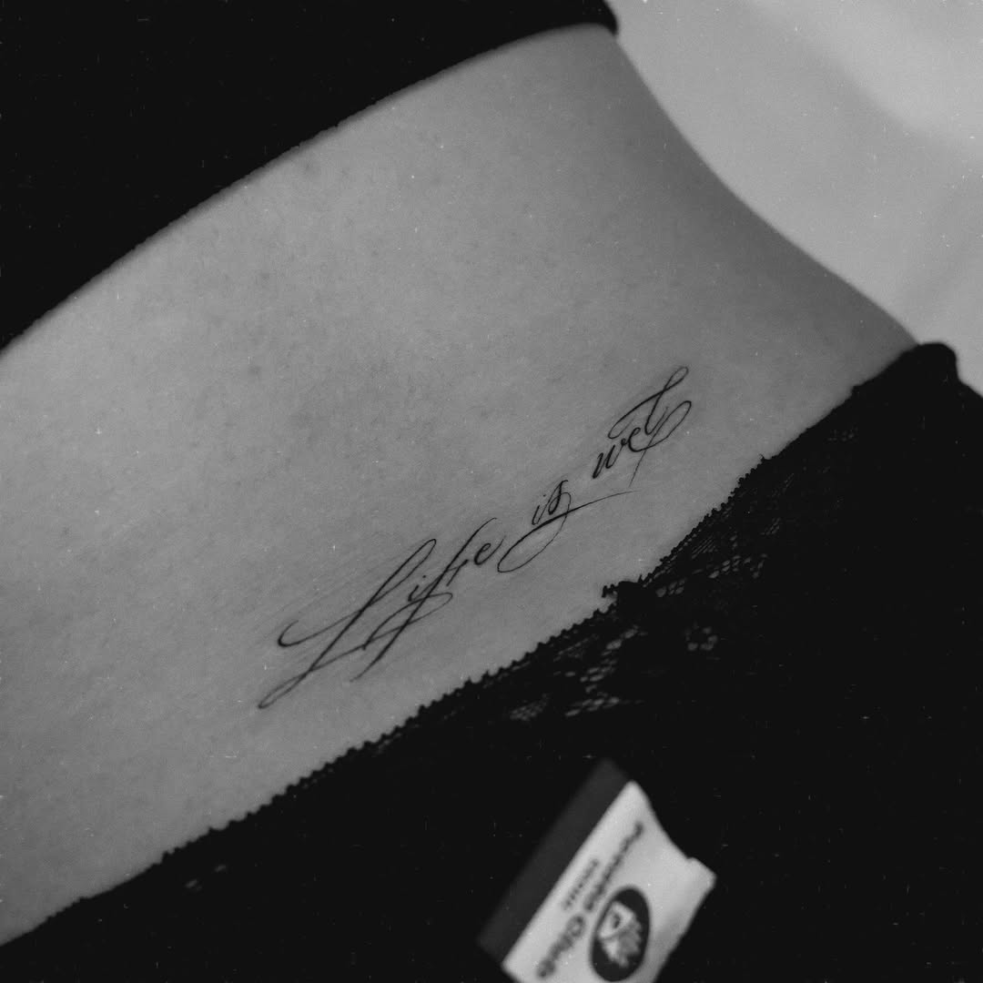 Tattoo by @h_proletter_ttt — lettering_script, fine_line