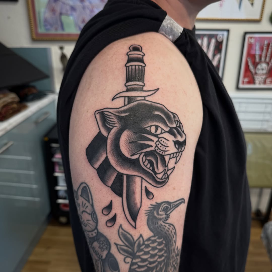 Tattoo by @staygoodtom — american_traditional, black_and_grey