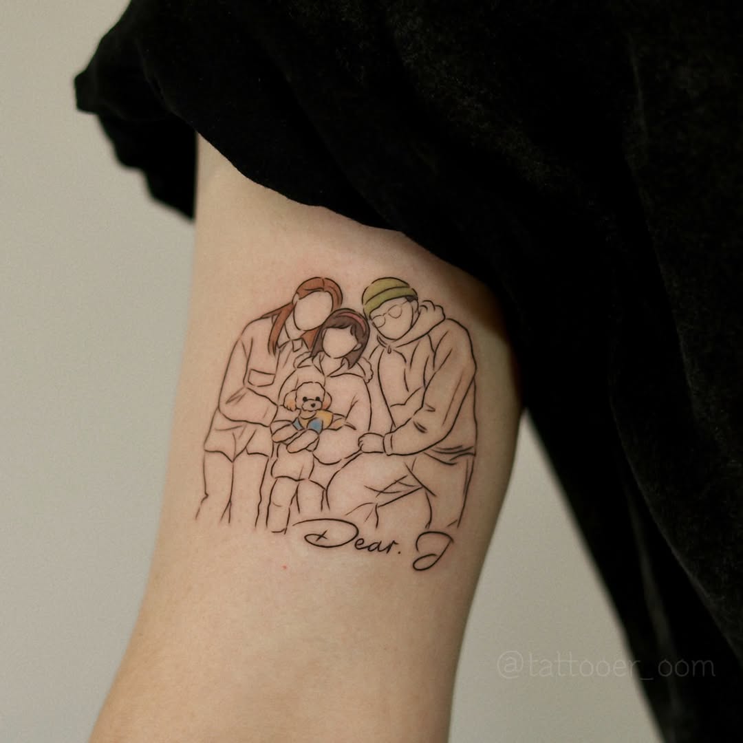 Tattoo by @tattooer_oom — fine_line, lettering_script