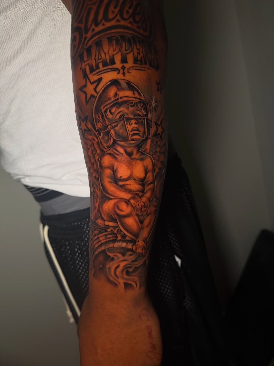 Tattoo by @broninked — realism, lettering_script