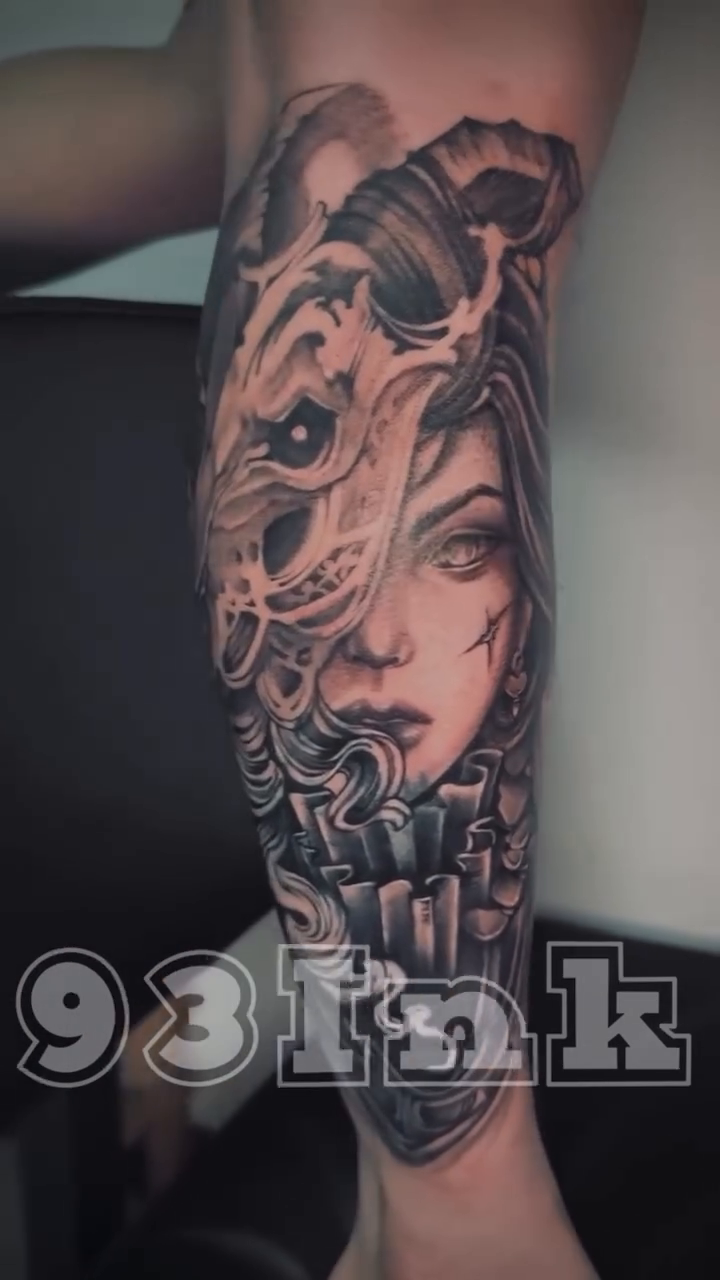 Tattoo by @echoink_tattoo — dark_realism, black_and_grey