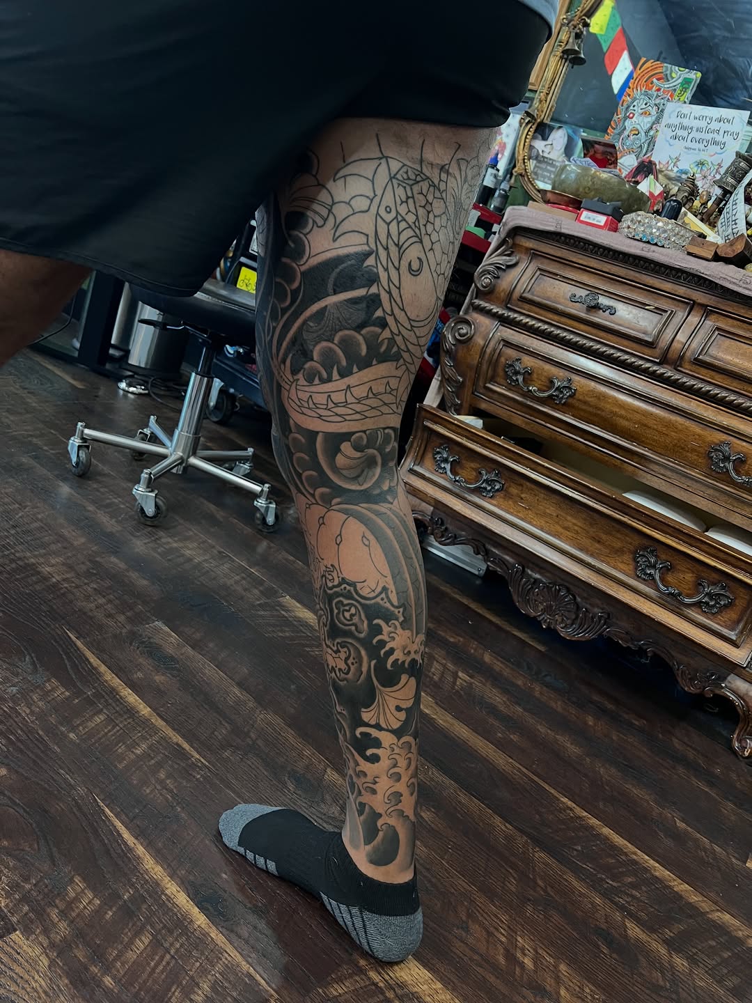 Tattoo by @jordanphillipstattoo โ japanese_irezumi, black_and_grey