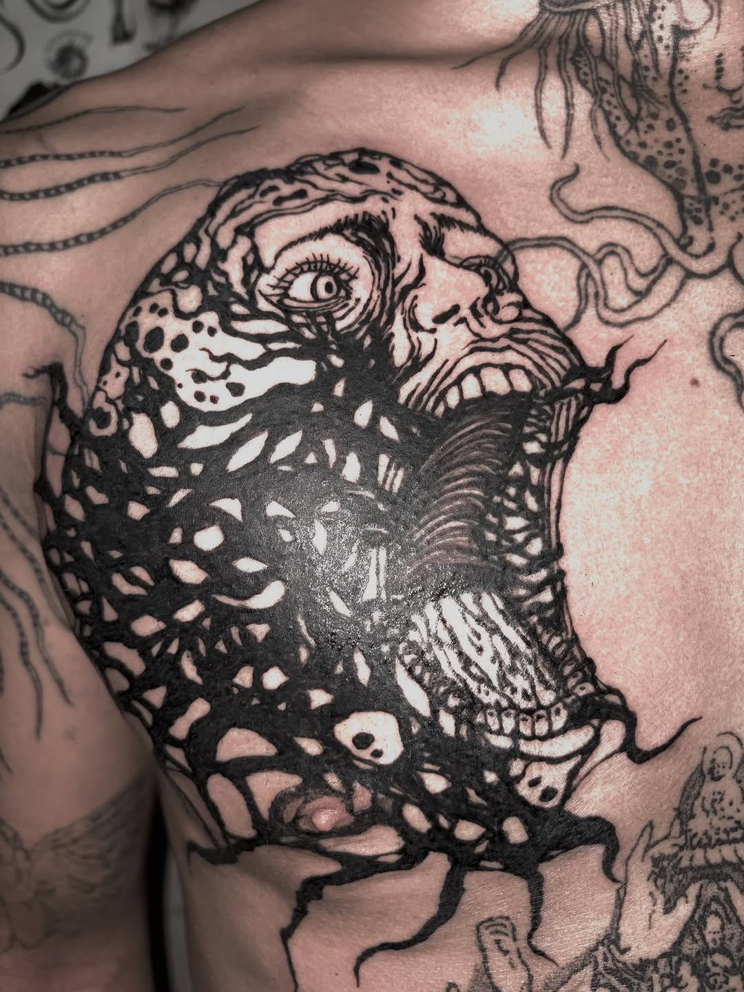 Tattoo by @ssssssssssim5 — blackwork, dark_realism