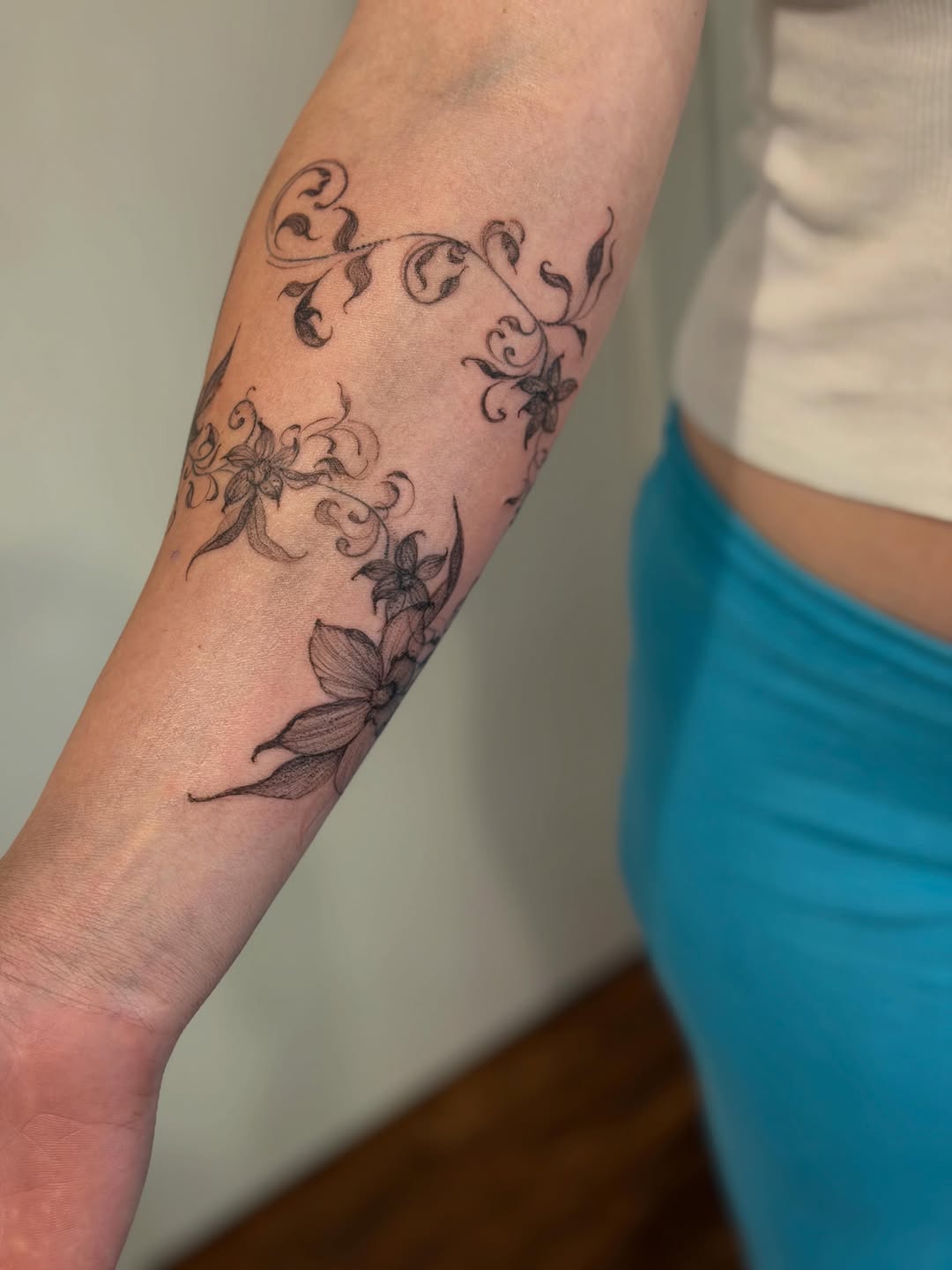 Tattoo by @aleks.north.tattoo — fine_line, black_and_grey