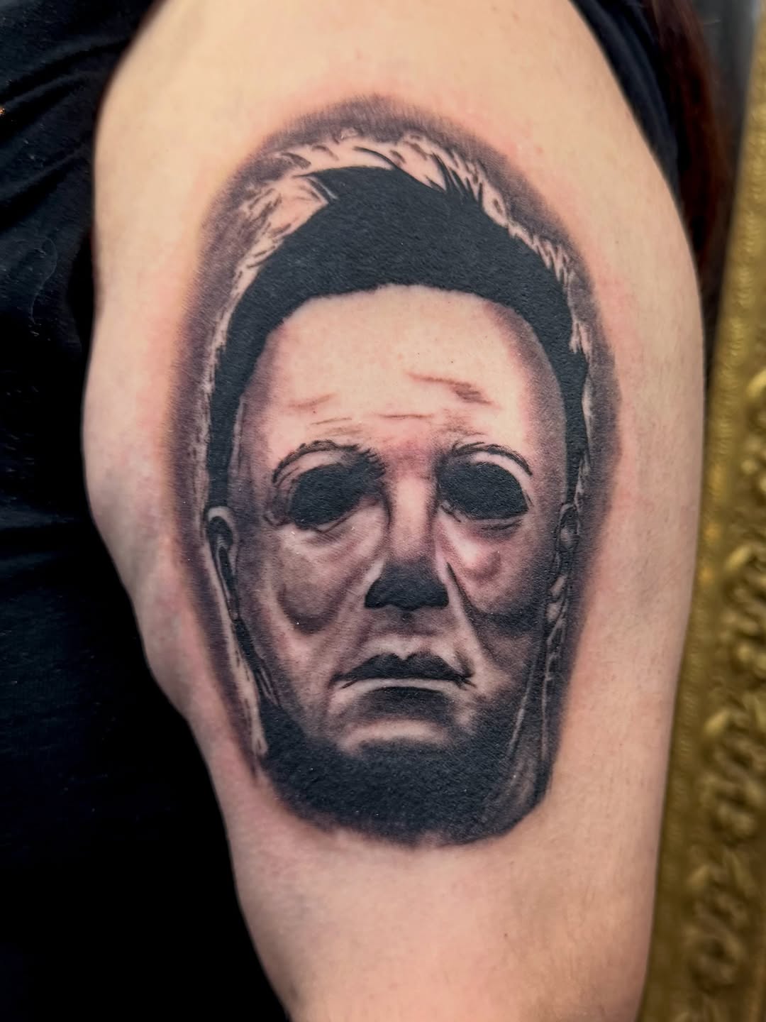 Tattoo by @hellion.ink — realism, black_and_grey