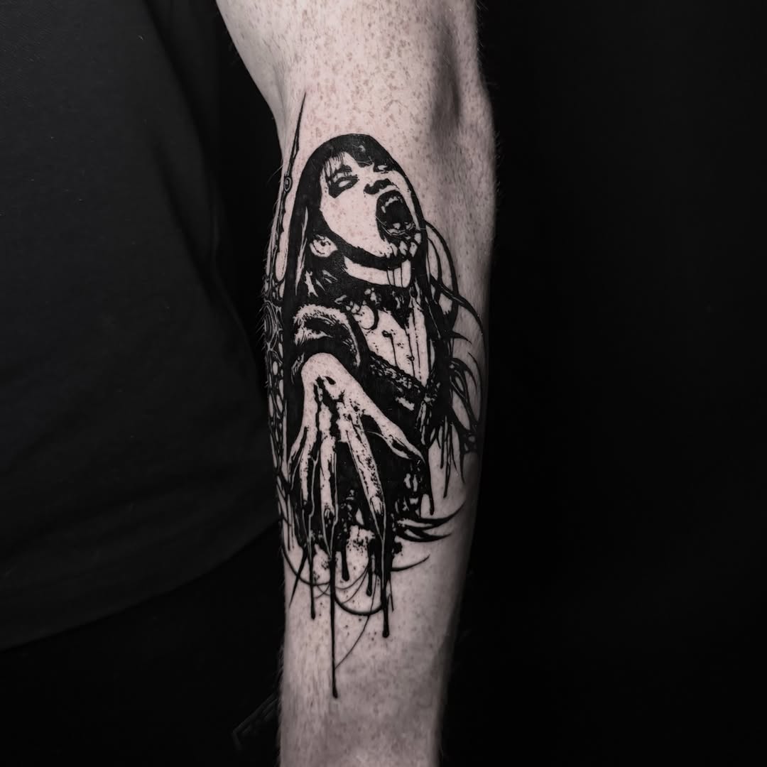 Tattoo by @boniaart — blackwork, illustrative