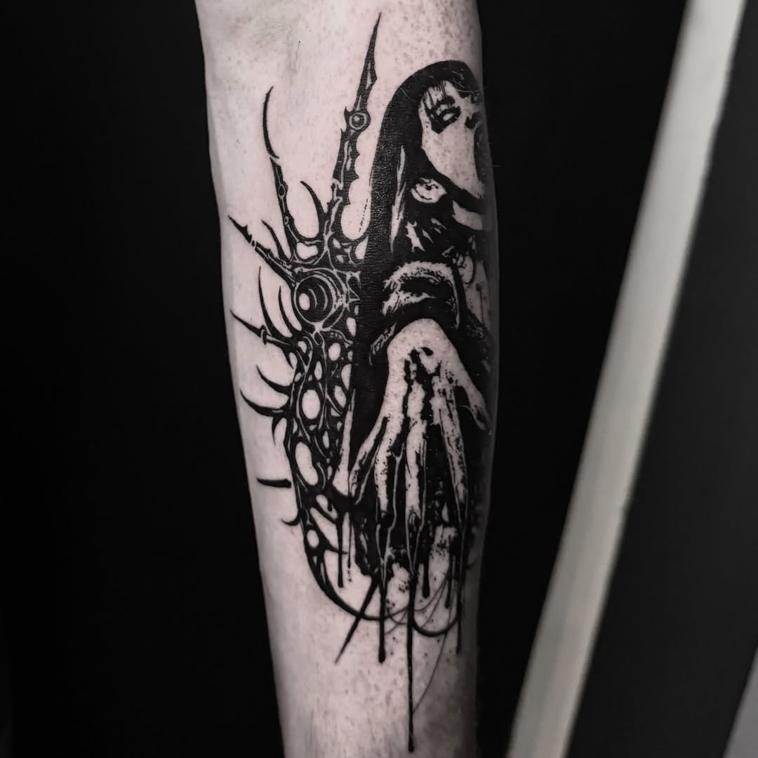 Tattoo by @boniaart — blackwork, dark_realism