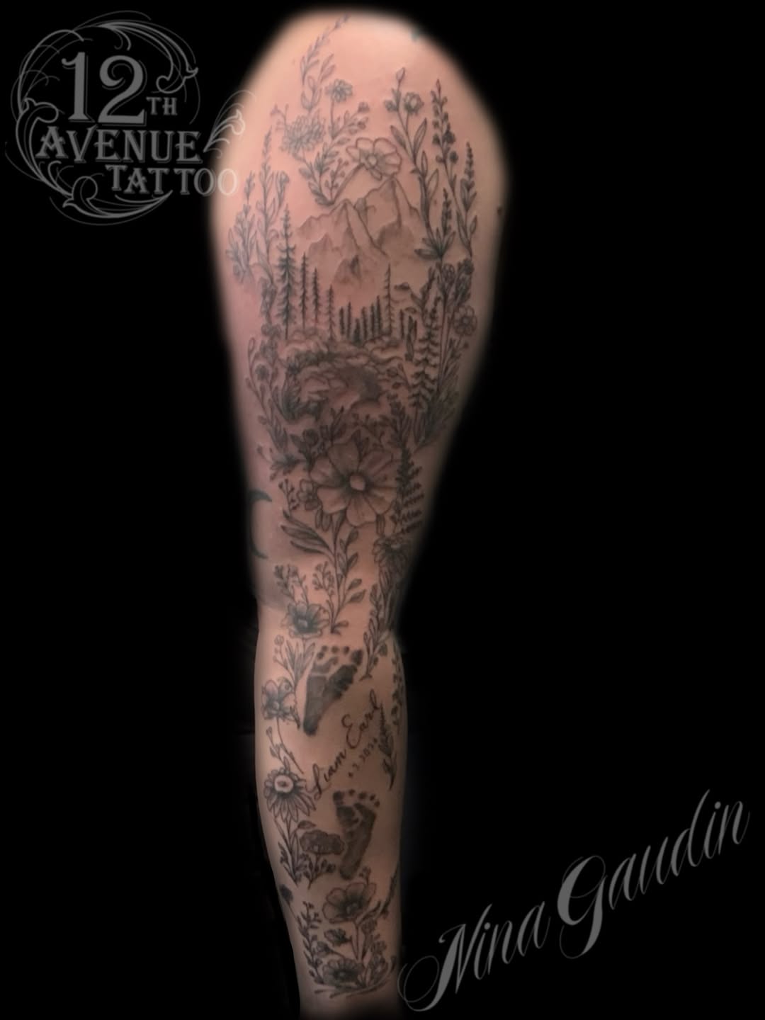 Tattoo by @tattoosbynina — black_and_grey, realism