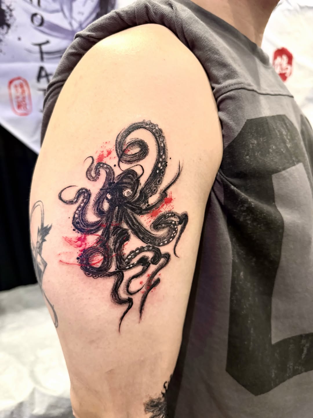 Tattoo by @echo.tattoos — blackwork, trash_polka