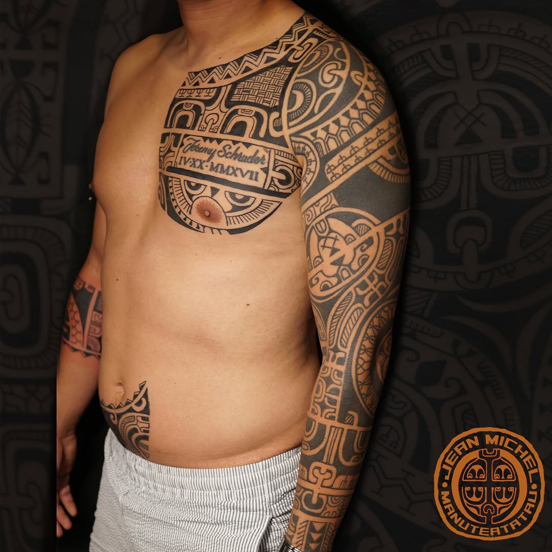Tattoo by @jeanmichelmanutea โ tribal, blackwork