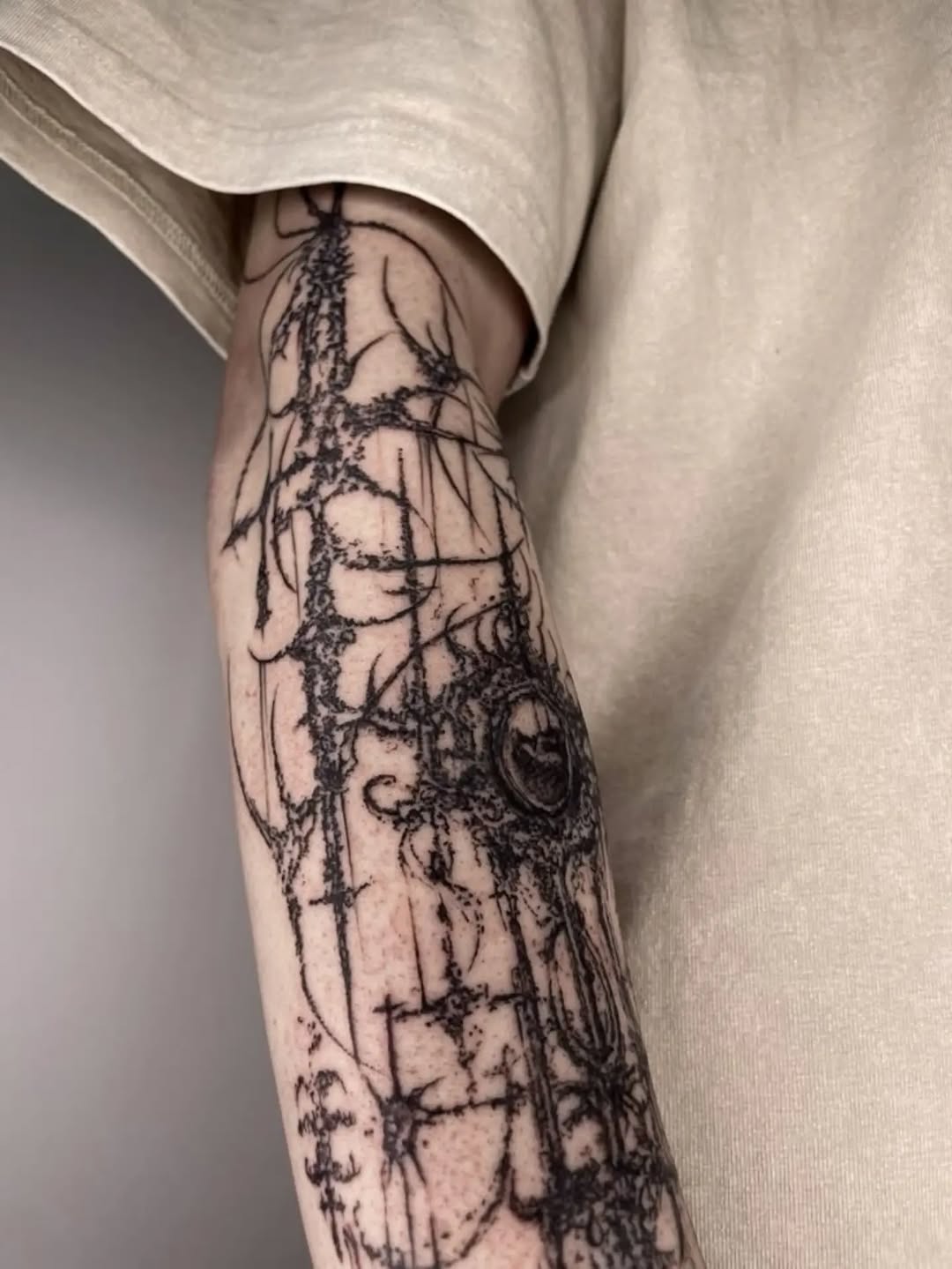 Tattoo by @mj.3dws_.23 — blackwork, trash_polka