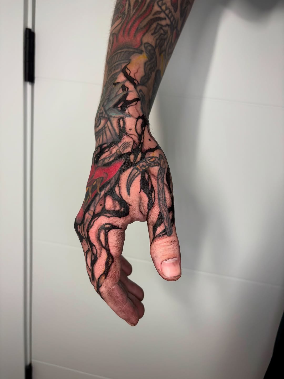Tattoo by @julieobrientattoo — blackwork, trash_polka