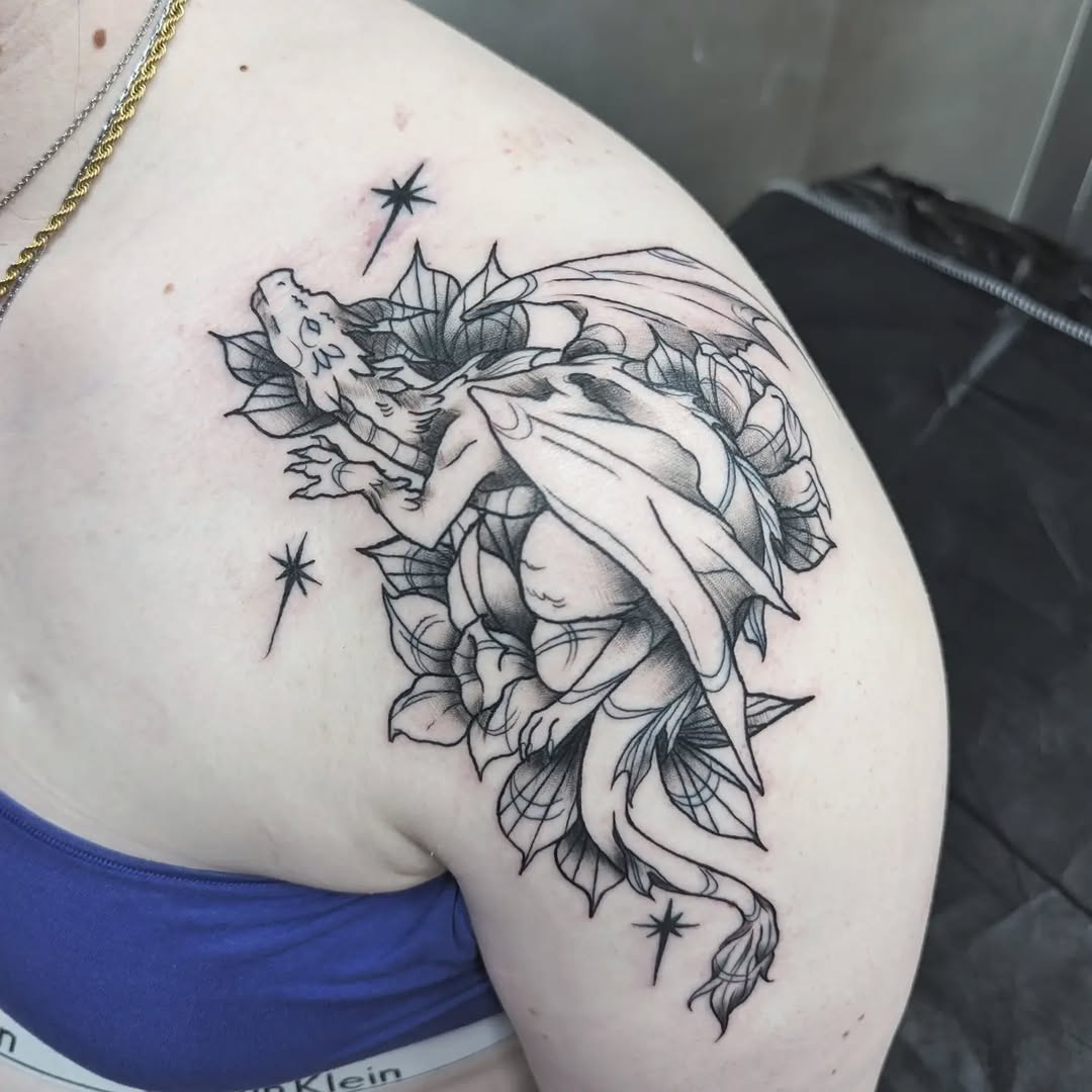 Tattoo by @the.craftcoven โ illustrative, black_and_grey