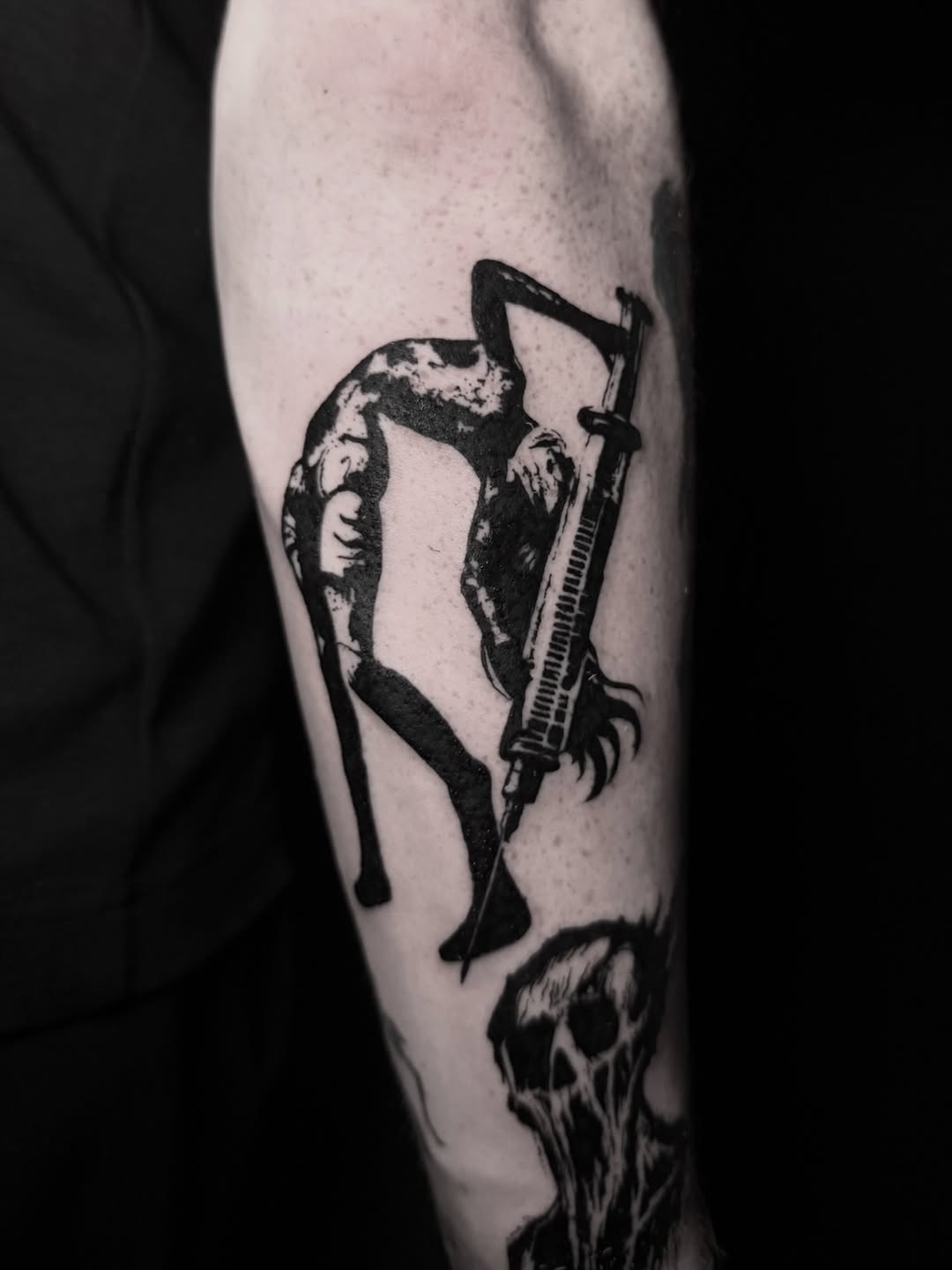 Tattoo by @boniaart — blackwork, dark_realism