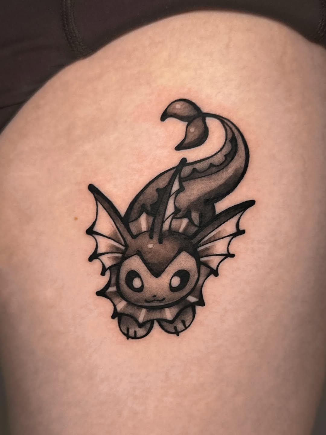 Tattoo by @koga.tt — anime, black_and_grey
