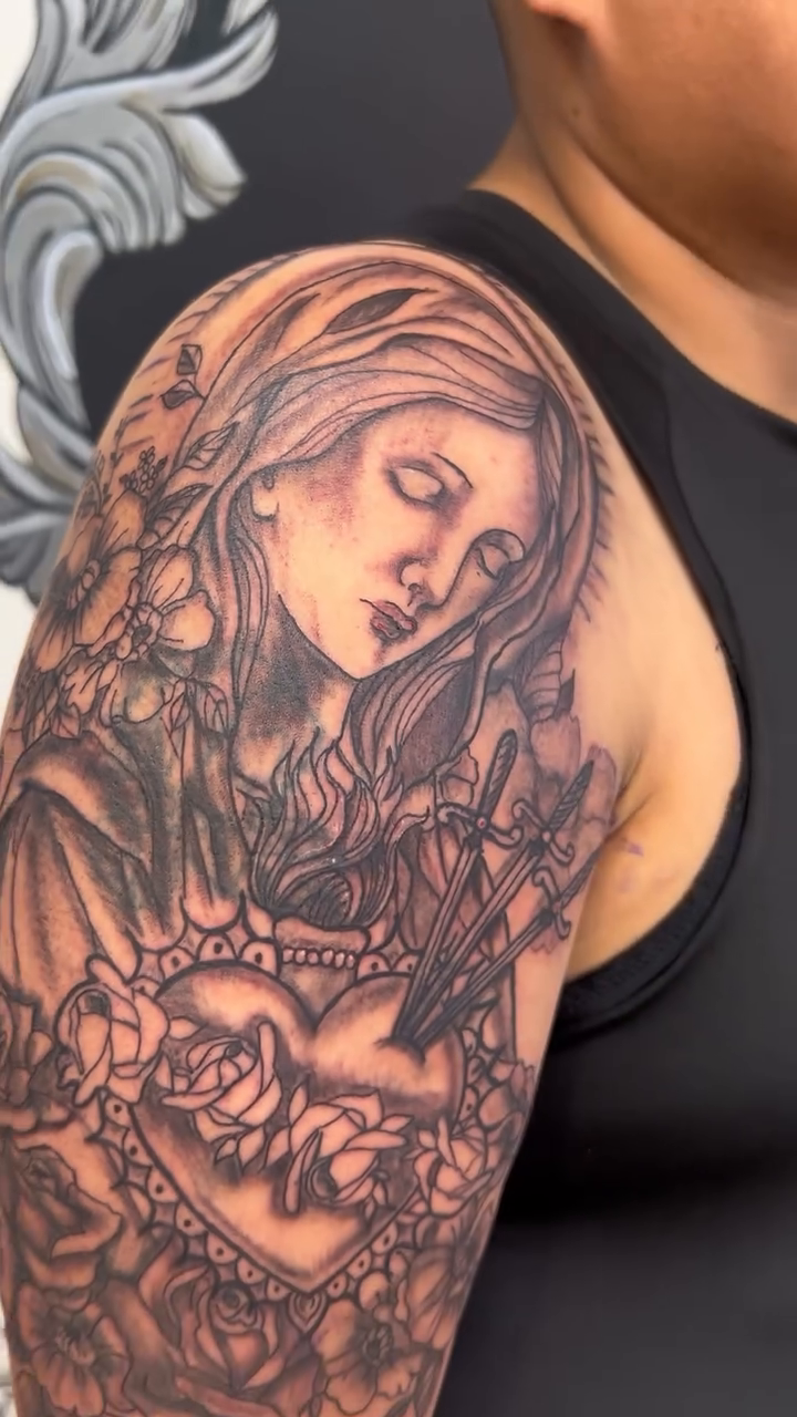 Tattoo by @conniewestgatetattoos — black_and_grey, realism
