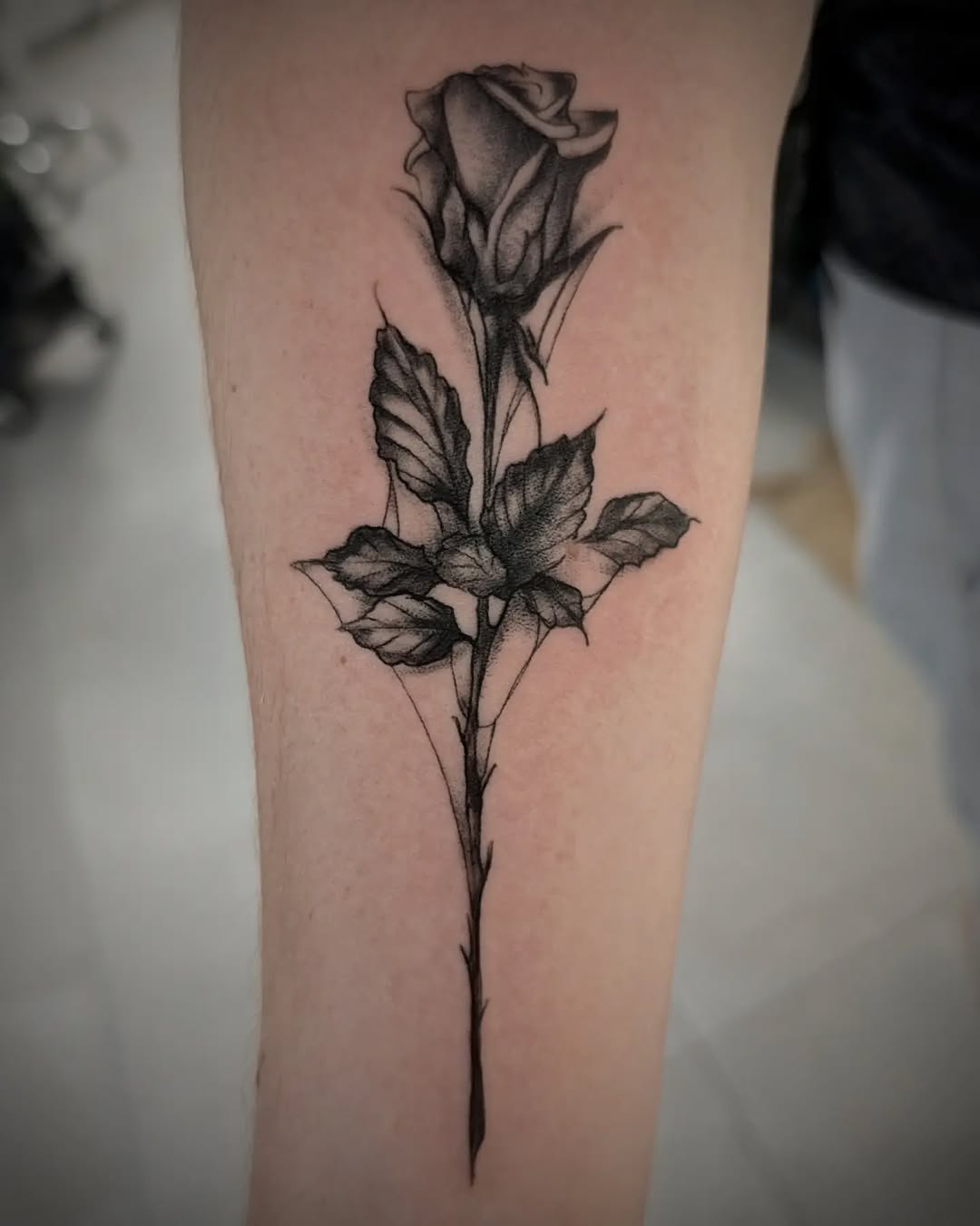 Tattoo by @49tats — black_and_grey, fine_line