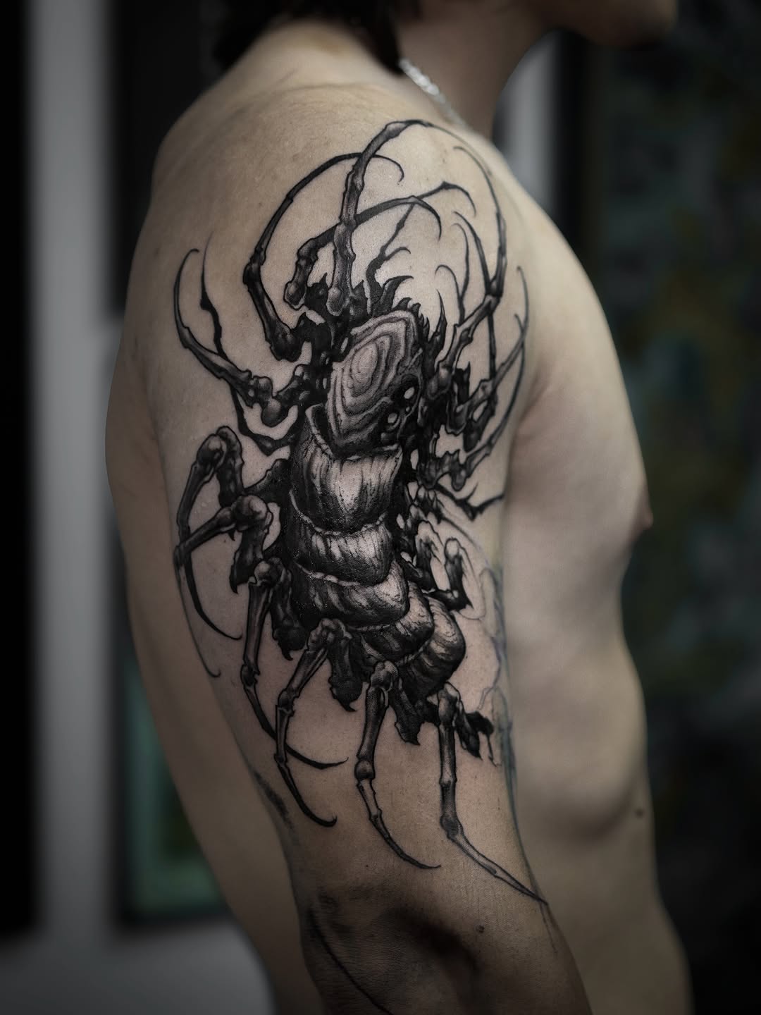 Tattoo by @crawlspace_tattoo โ dark_realism, blackwork