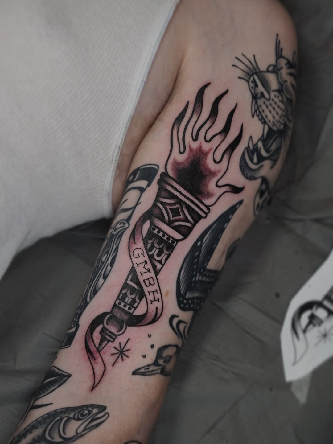 Tattoo by @joana.tattooer — american_traditional, lettering_script