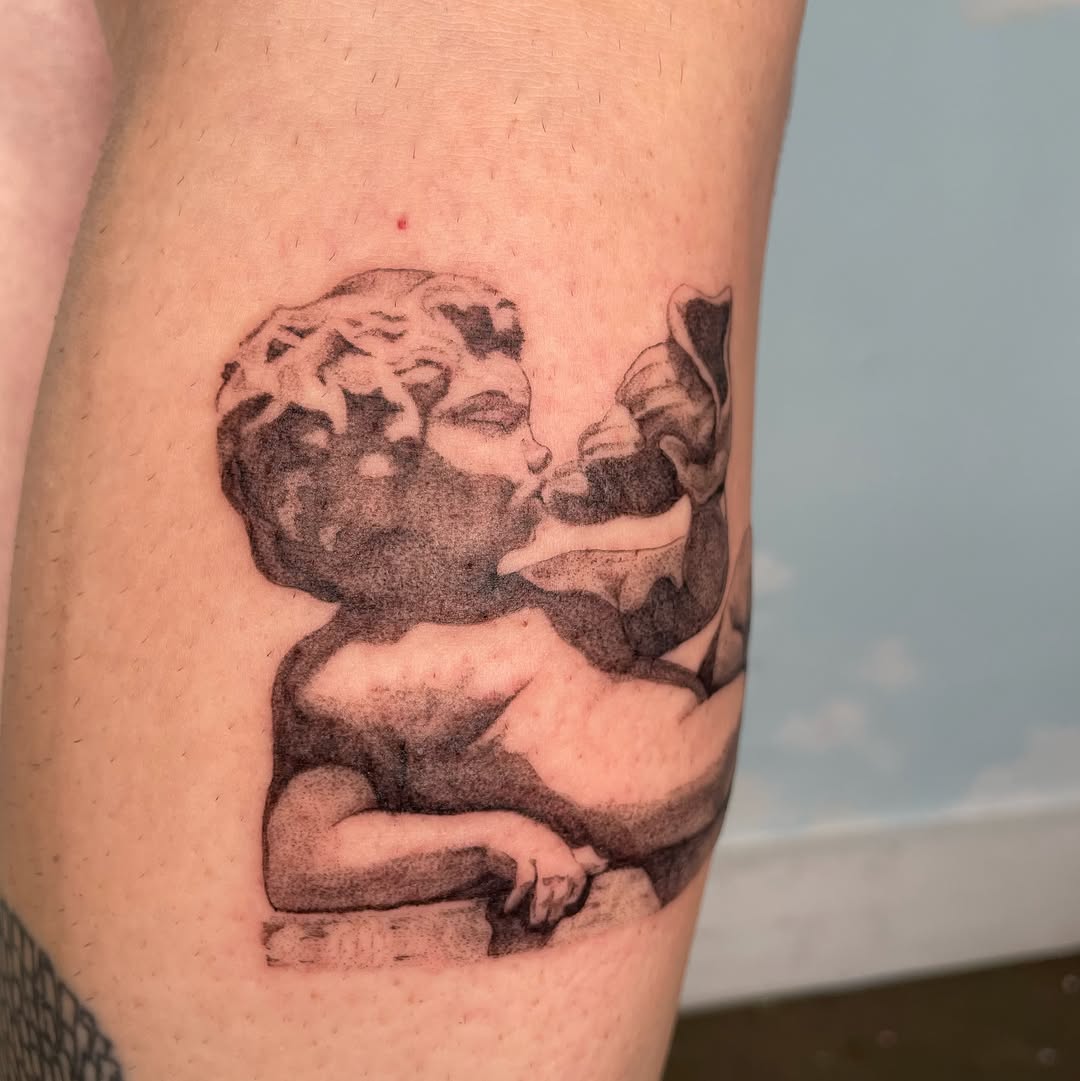 Tattoo by @mayagoo.tattoo β realism, black_and_grey