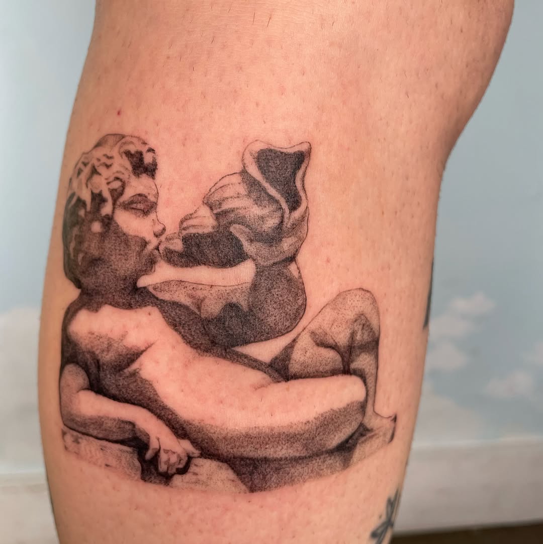 Tattoo by @mayagoo.tattoo β realism, black_and_grey