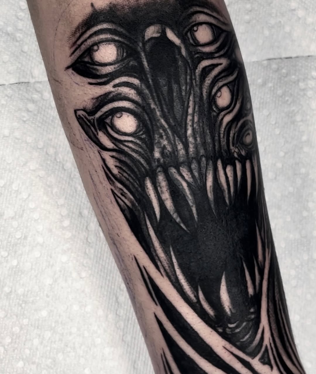 Tattoo by @ergot.tattoo — black_and_grey, dark_realism