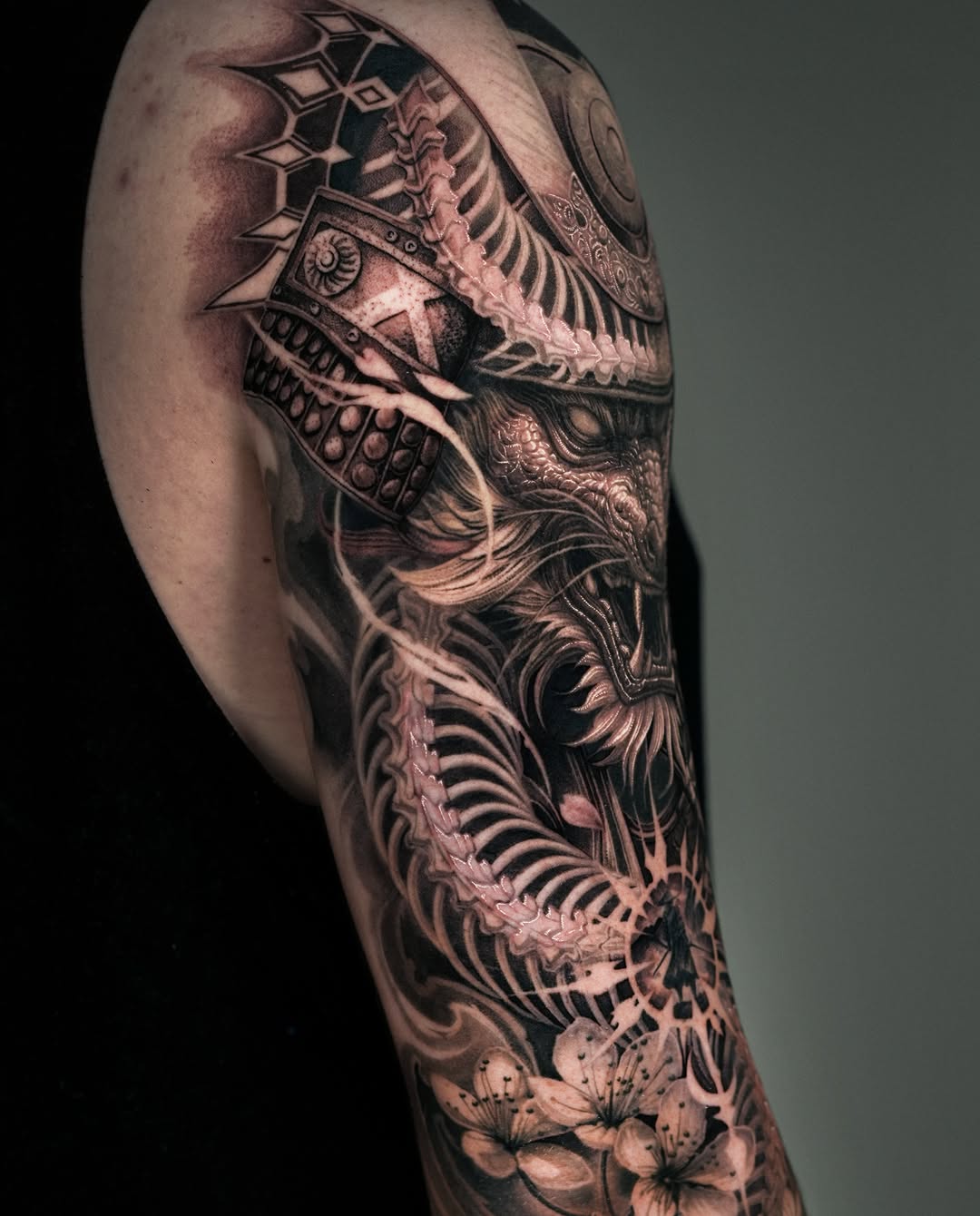 Tattoo by @sumok_tattoo β realism, black_and_grey
