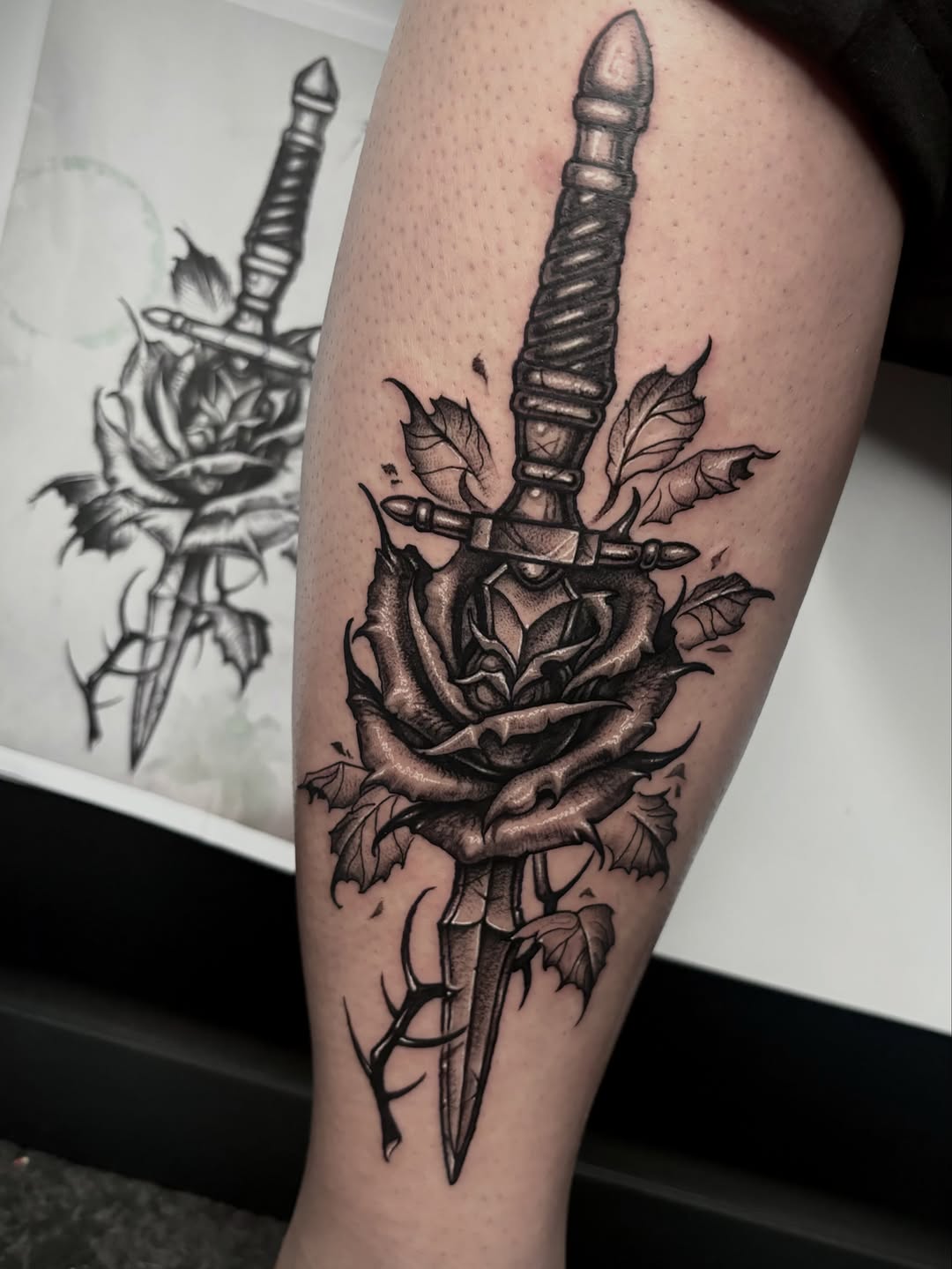 Tattoo by @blaggy__black — black_and_grey, realism