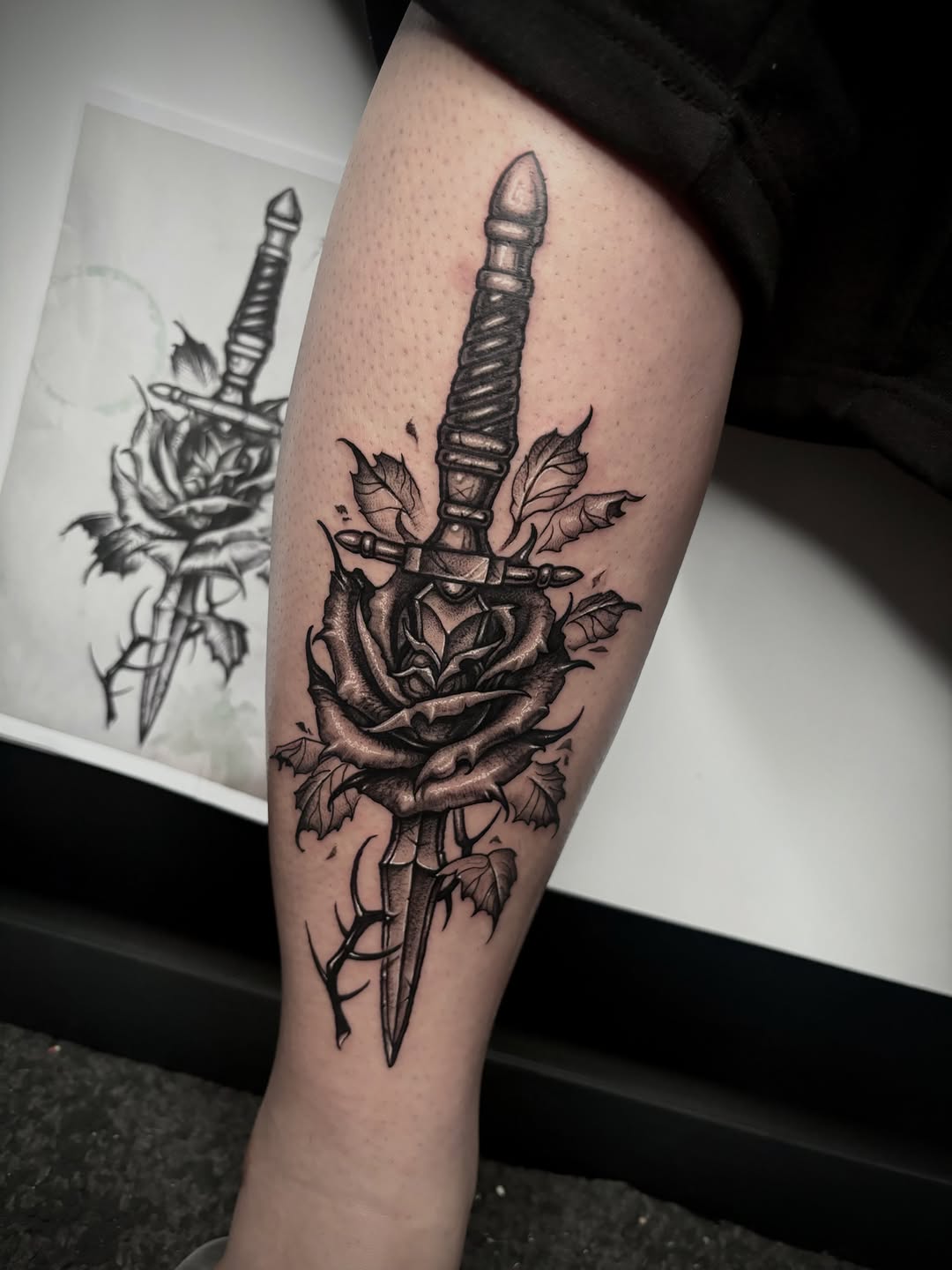 Tattoo by @blaggy__black — black_and_grey, realism