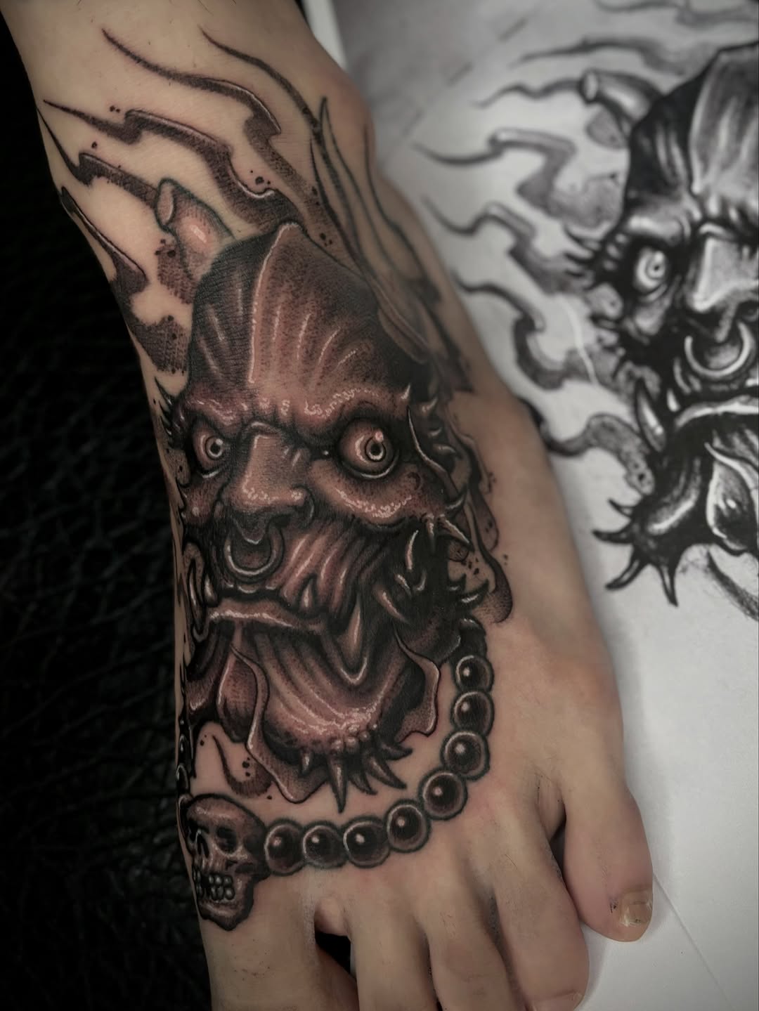 Tattoo by @blaggy__black — japanese_irezumi, black_and_grey