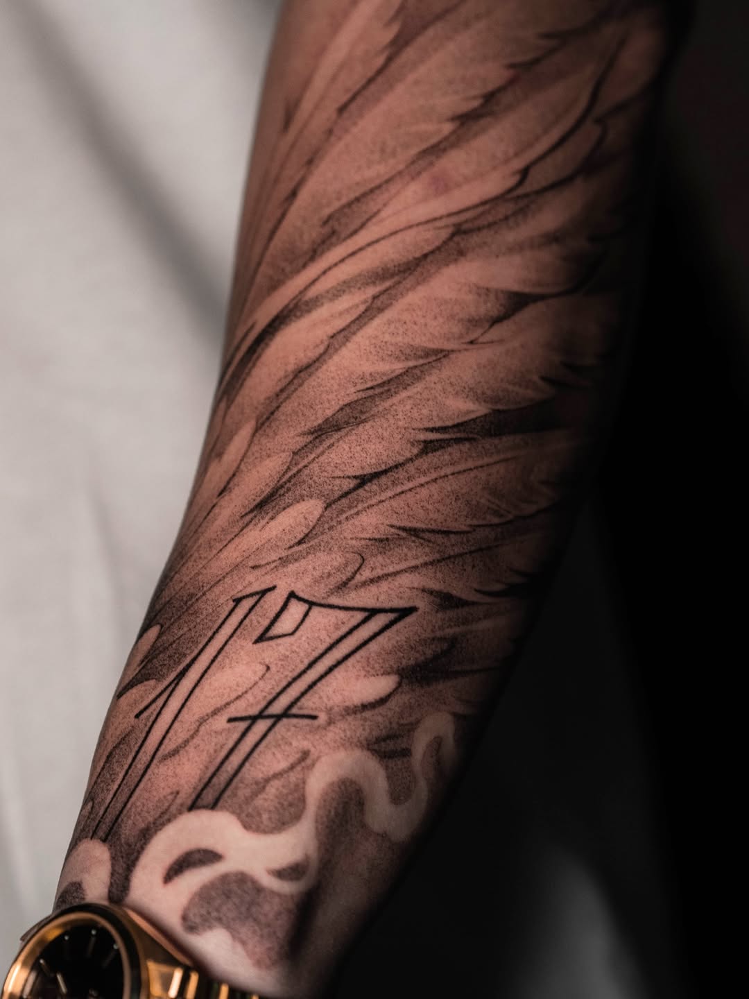 Tattoo by @slaidartwork — black_and_grey, lettering_script