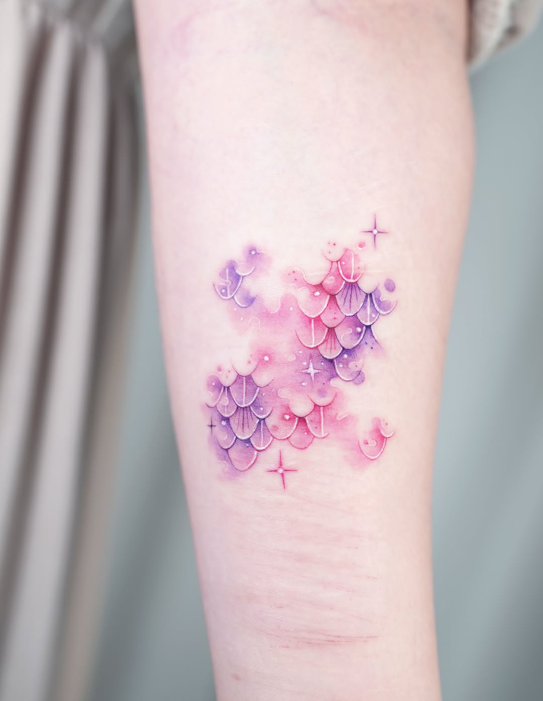 Tattoo by @siren_ink — watercolor, fine_line