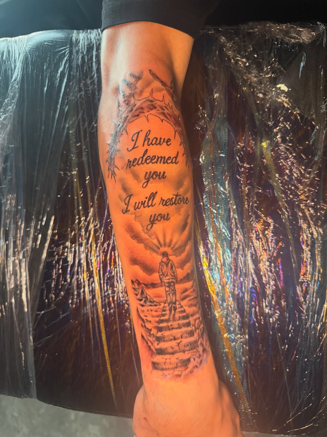 Tattoo by @broninked — lettering_script, black_and_grey
