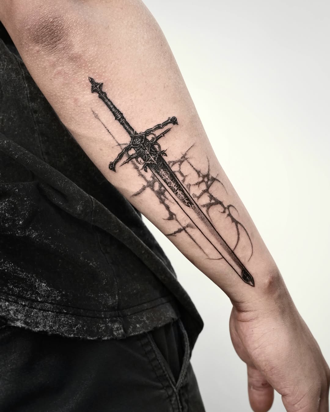 Tattoo by @gun_tattooist — black_and_grey, illustrative