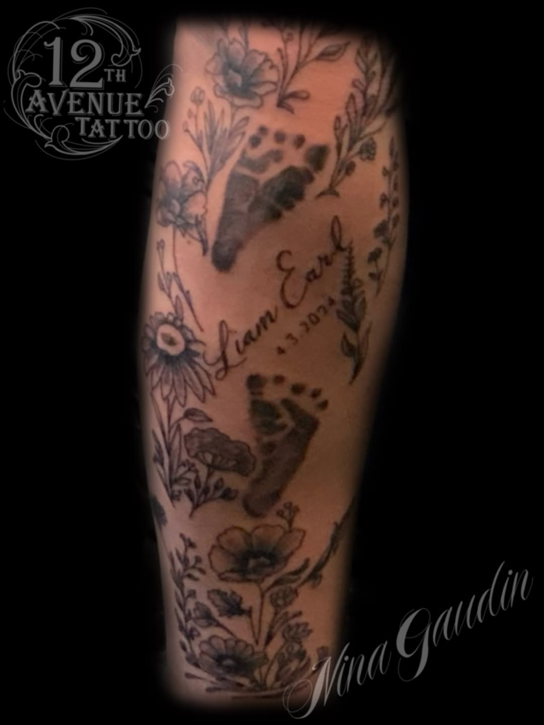 Tattoo by @tattoosbynina — fine_line, black_and_grey