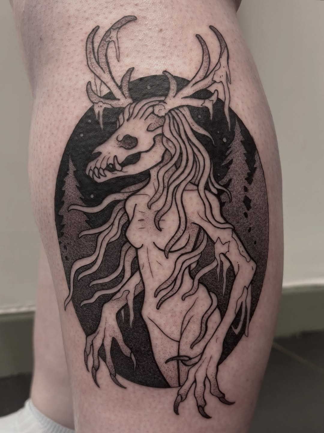 Tattoo by @osichristattoos — dark_realism, dotwork