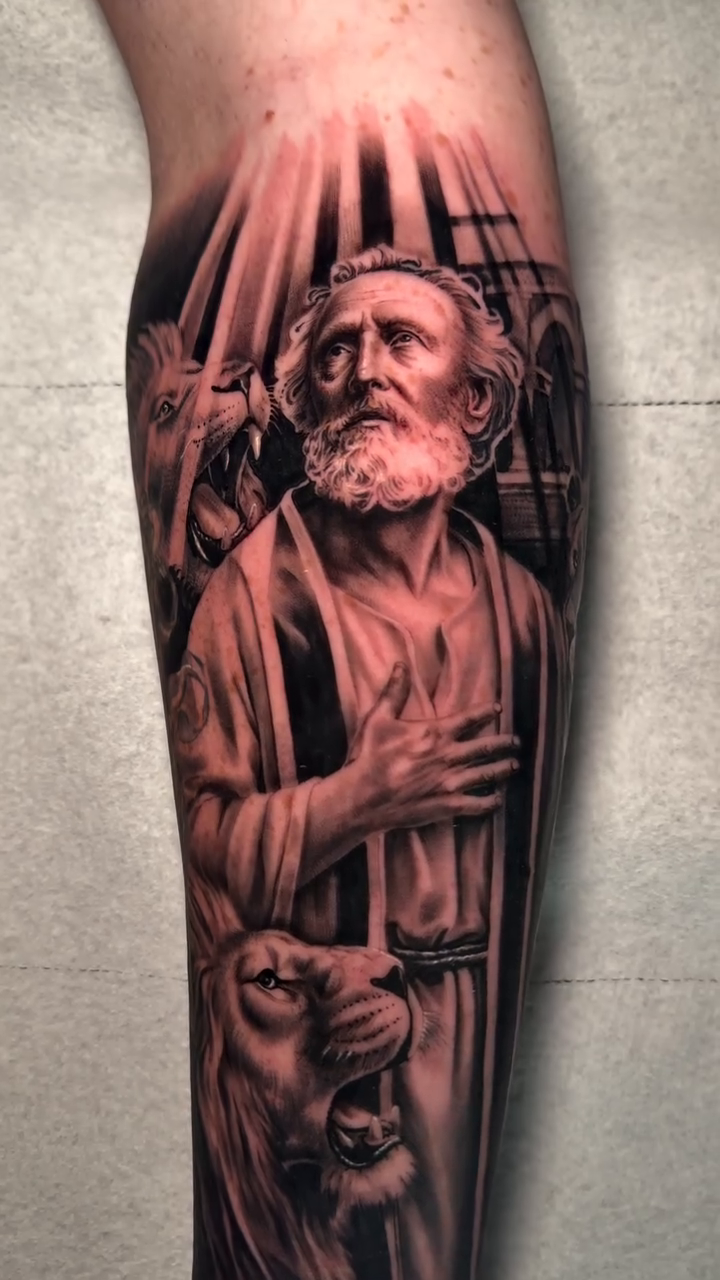 Tattoo by @suave.serg714 β realism, black_and_grey