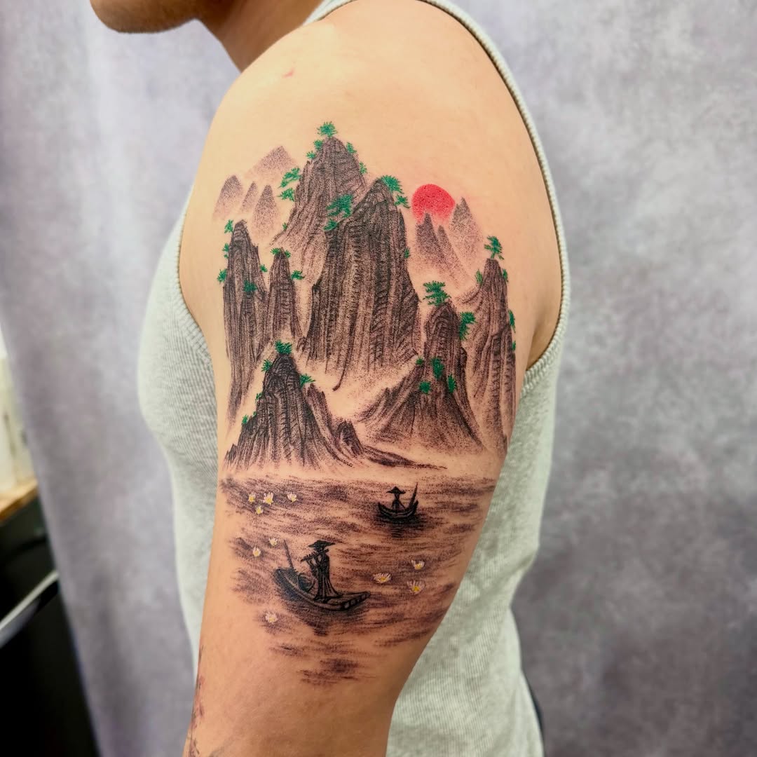 Tattoo by @echo.tattoos — japanese_irezumi, dotwork