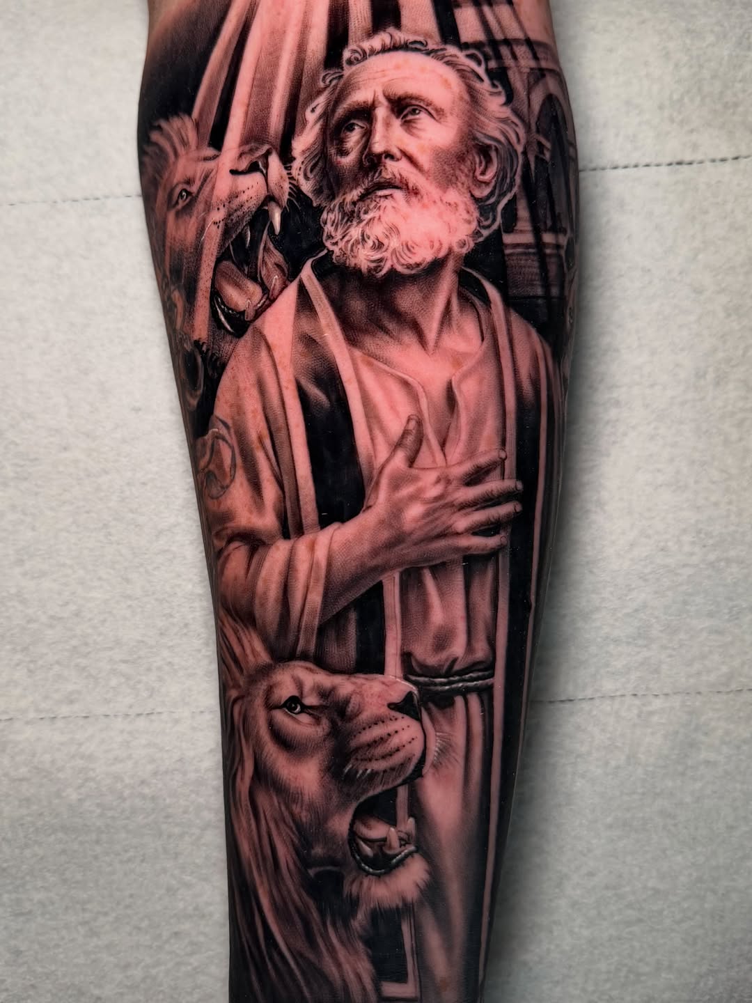 Tattoo by @suave.serg714 β realism, black_and_grey