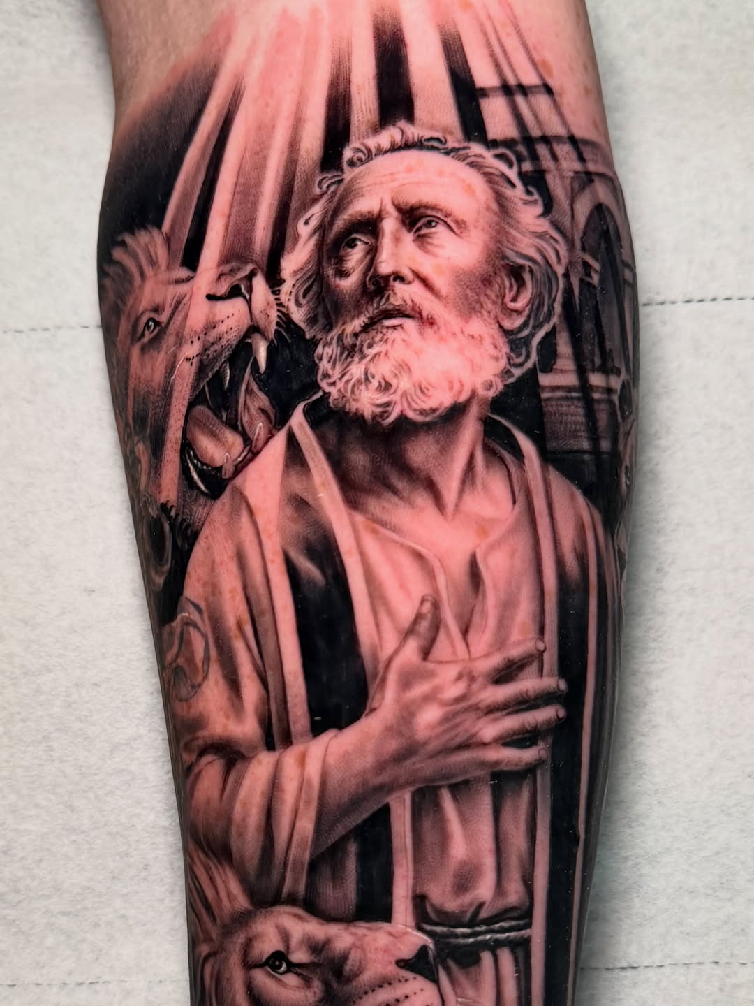 Tattoo by @suave.serg714 β realism, black_and_grey