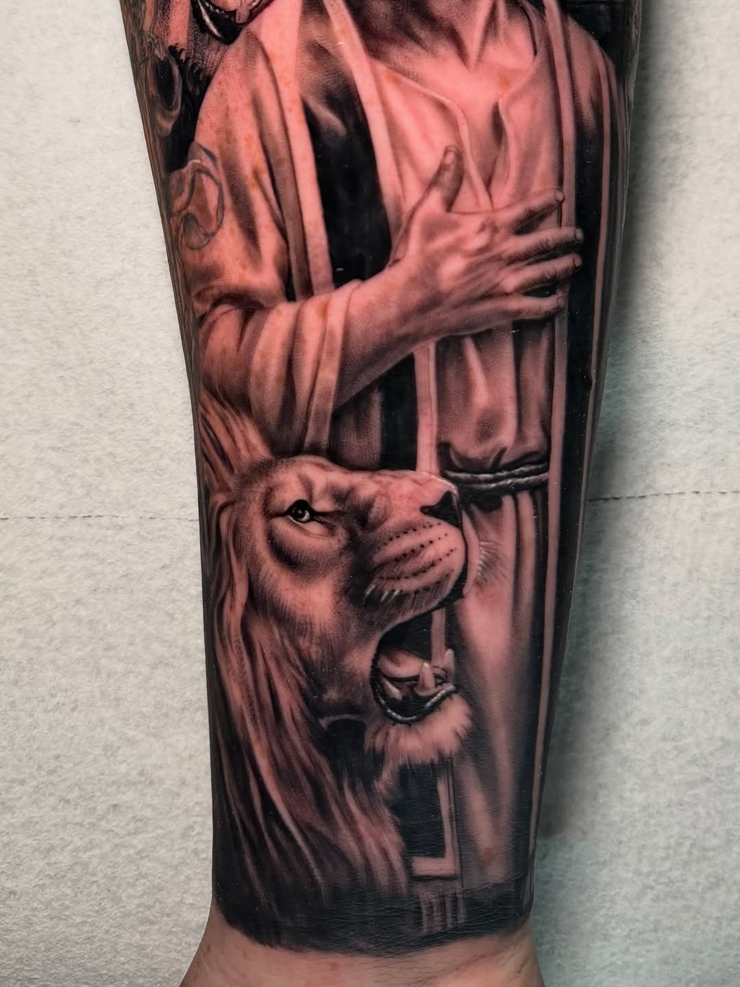 Tattoo by @suave.serg714 β realism, black_and_grey